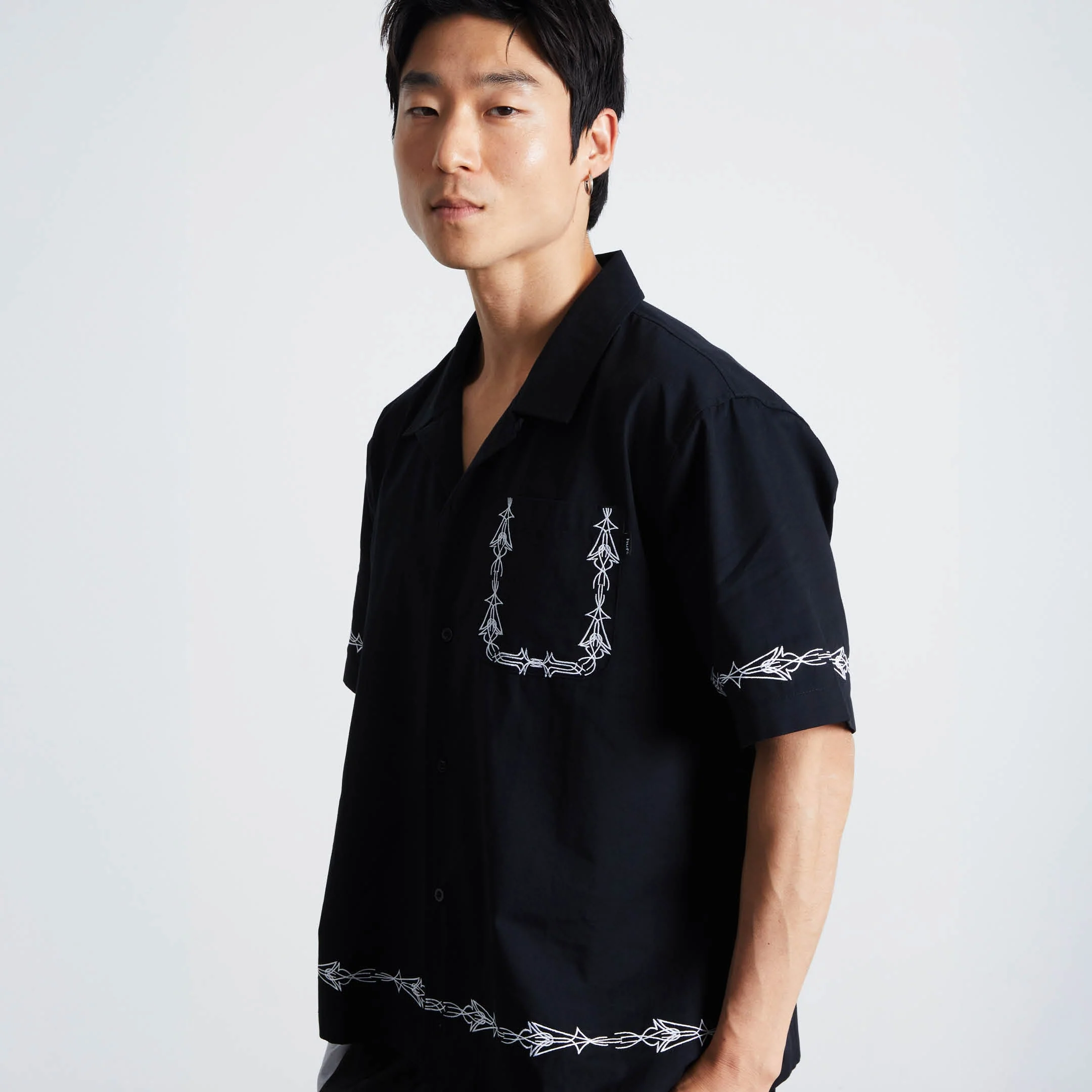 Pinstripe Embroidered Resort Shirt - Image 18