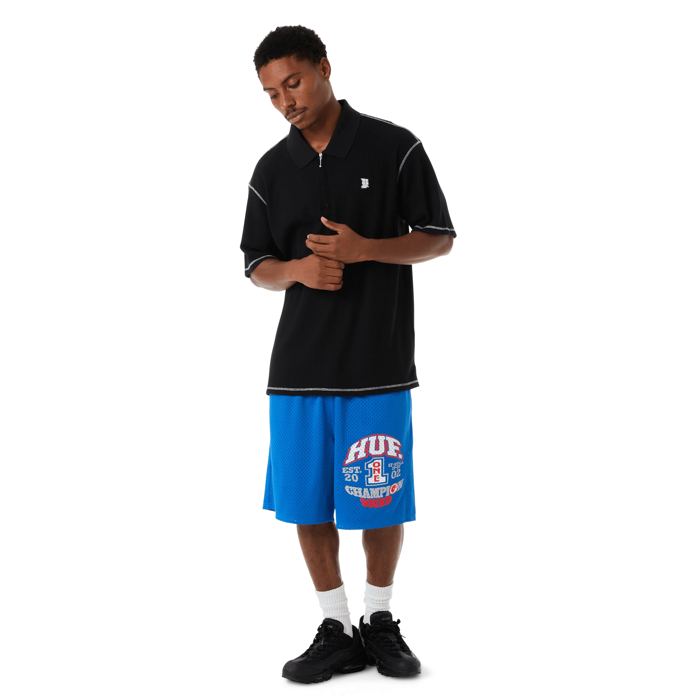 Waffle Knit Contrast Polo Top - Image 6